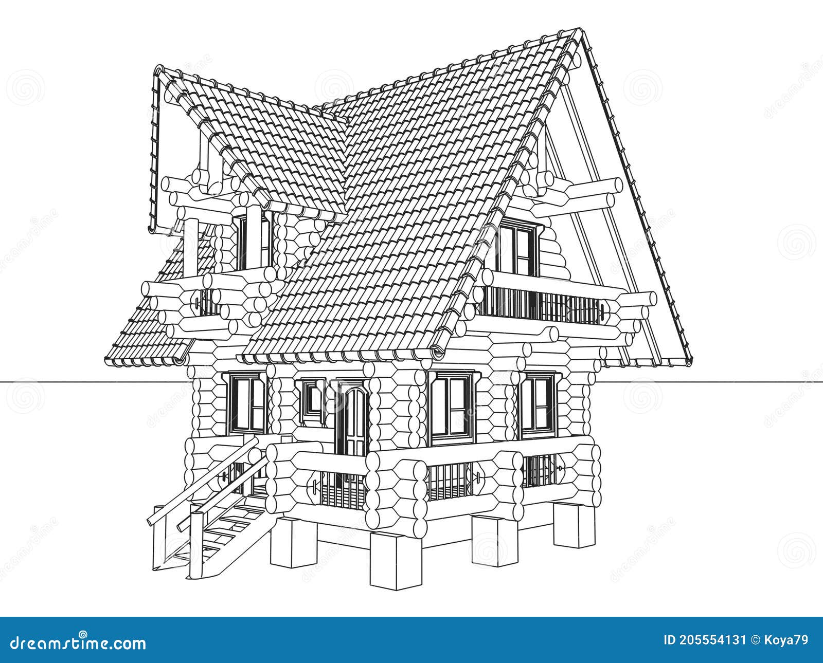 Деревянный дом 3д рисунок