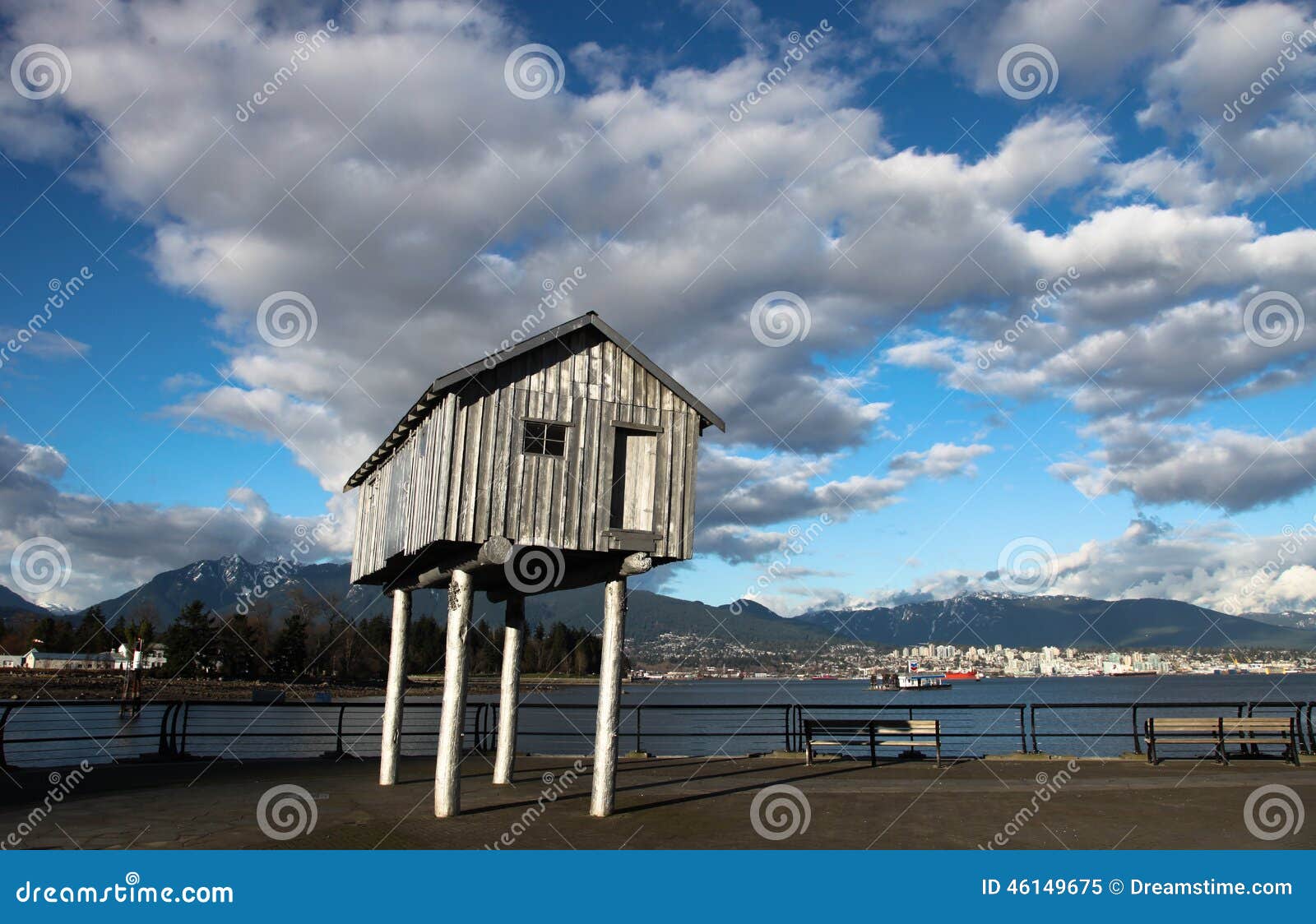 Wooden House in Vancouver Harbour Stock Image Image of ocean, house