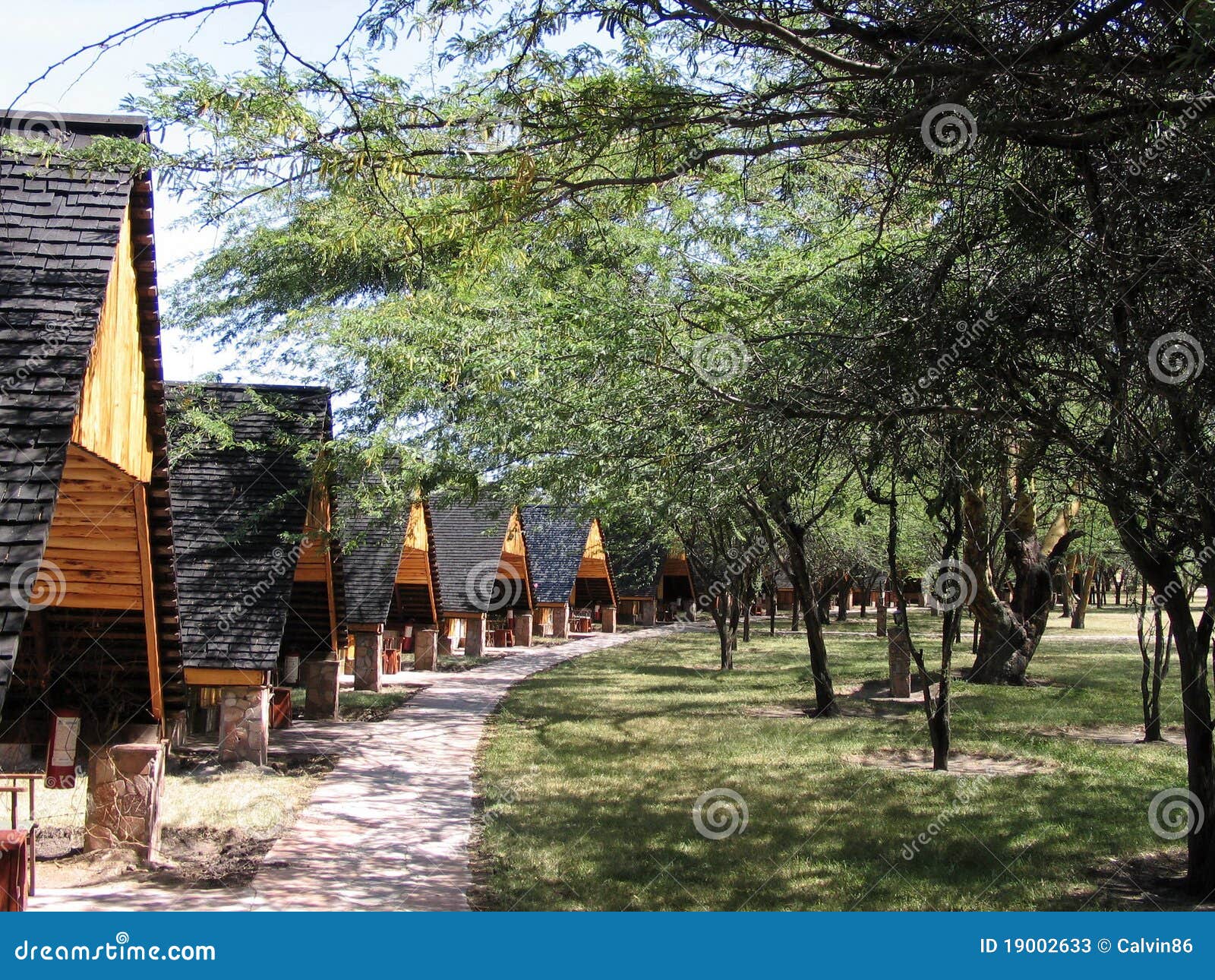 The Wooden Houses in Kenyas Masai Mara National Reserve Stock Image