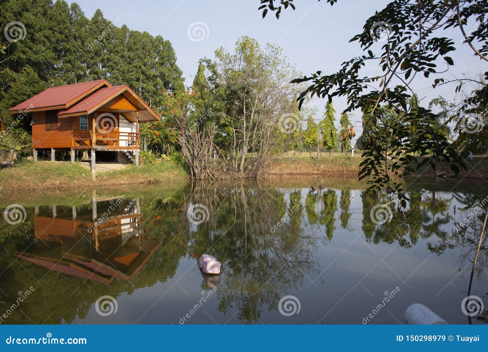 Wooden Hut In Garden Of Resort And Homestay For Thai People And