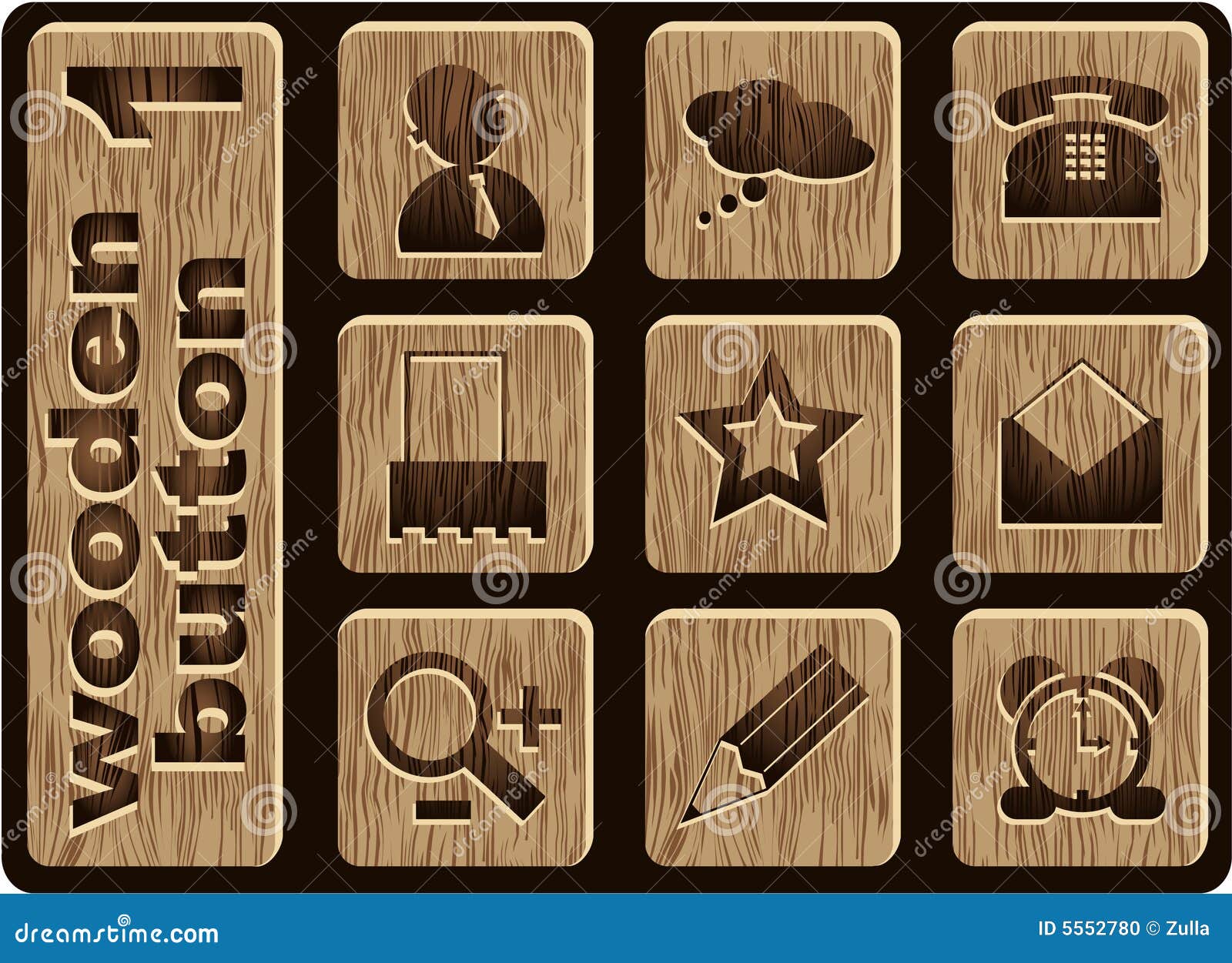 Wooden icons stock vector. Illustration of document, direction 5552780