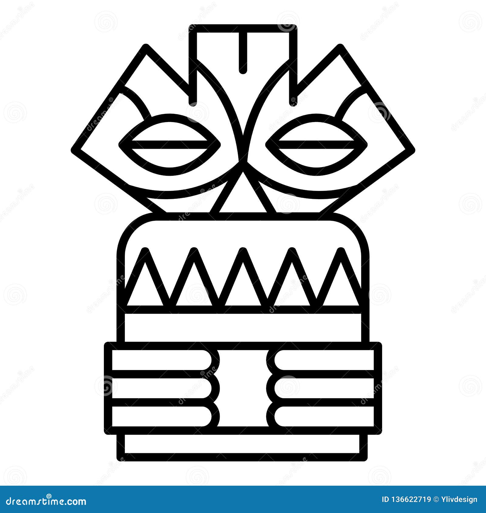 Wooden Idol Icon, Outline Style Stock Vector - Illustration of party ...