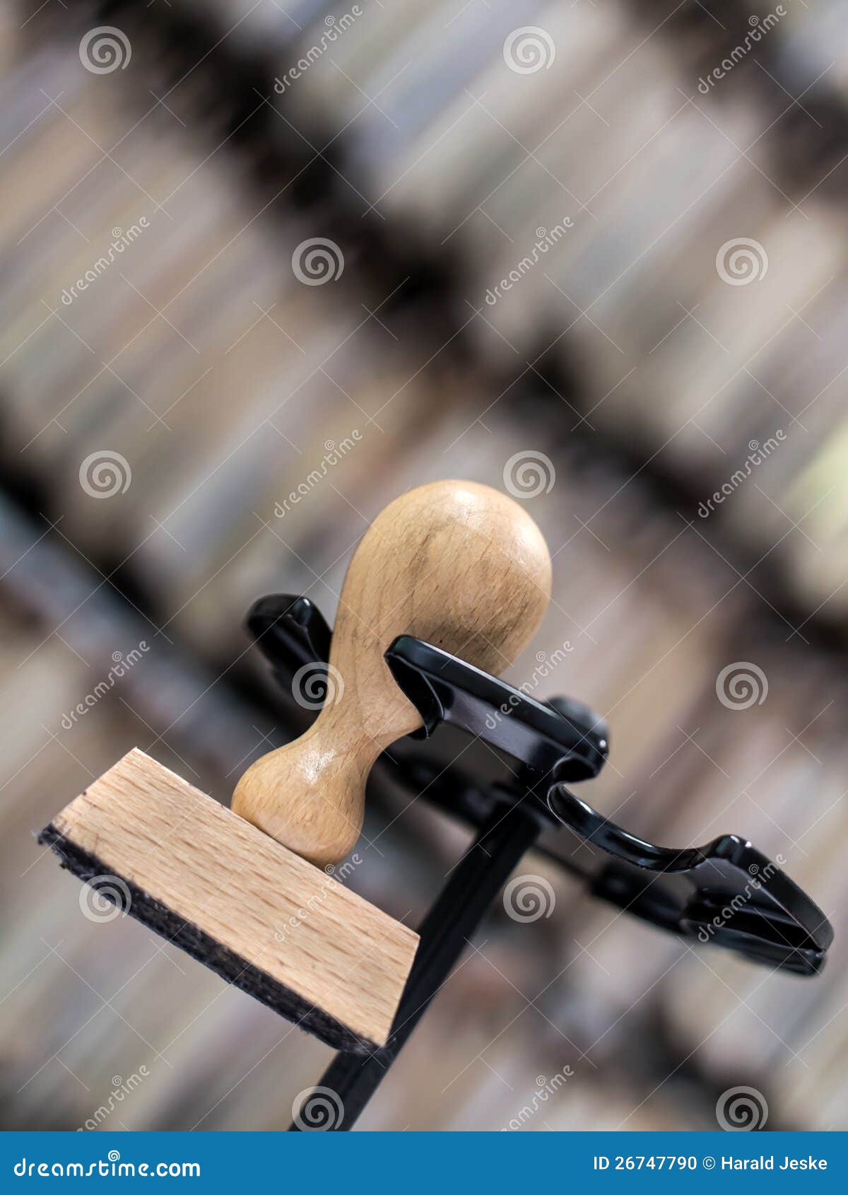 Wooden ink stamp stock photo. Image of official, books 26747790