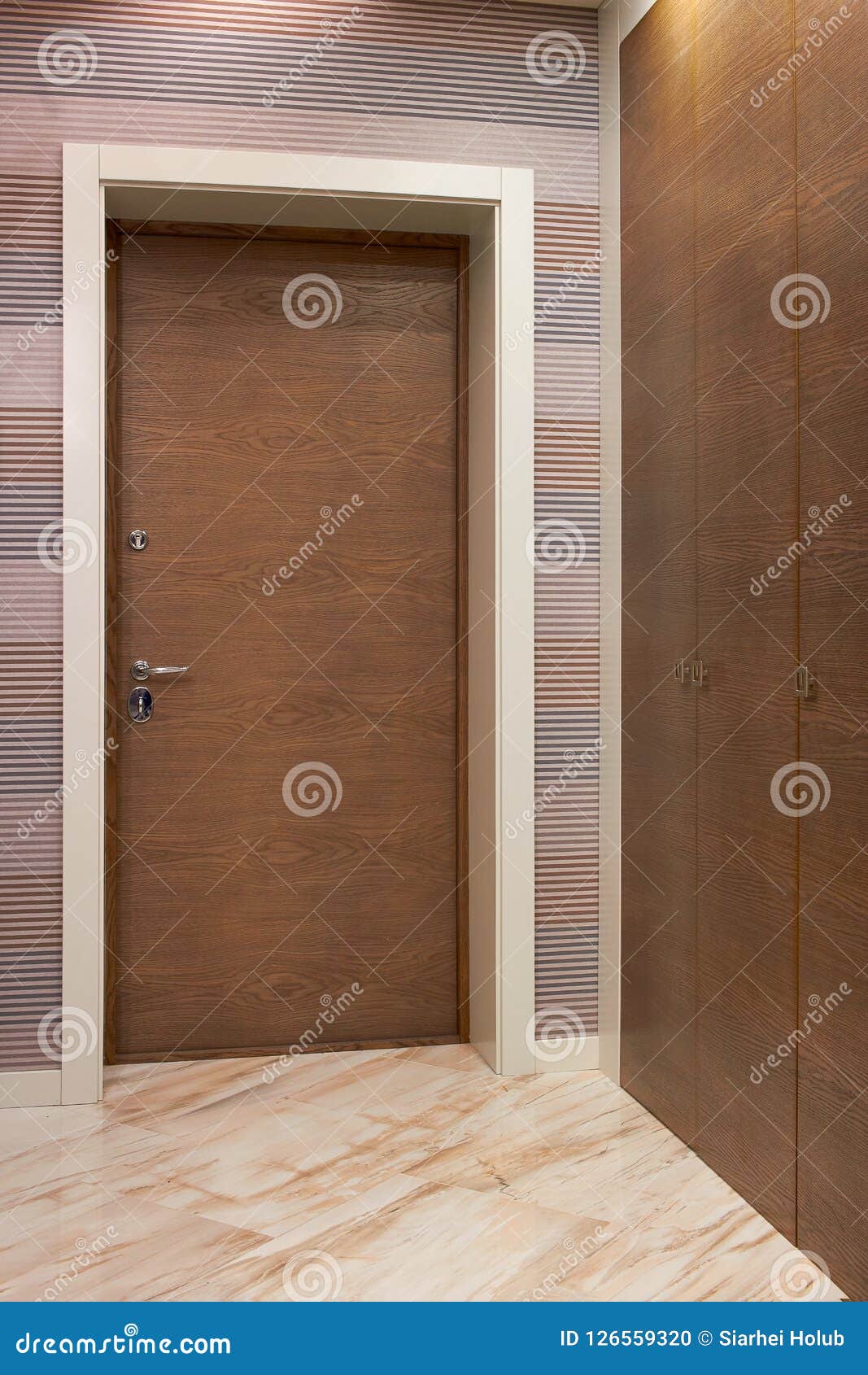Wooden Interior Doors of High Quality, Interior Design Stock Photo