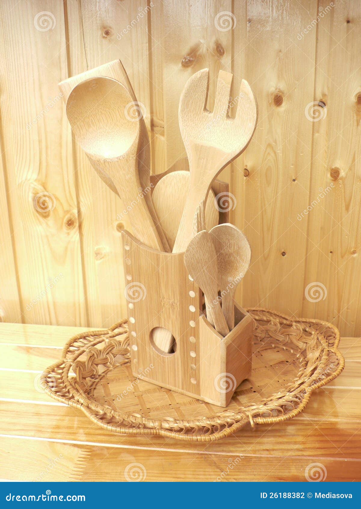 Wooden kitchen accessories stock photo. Image of texture 26188382