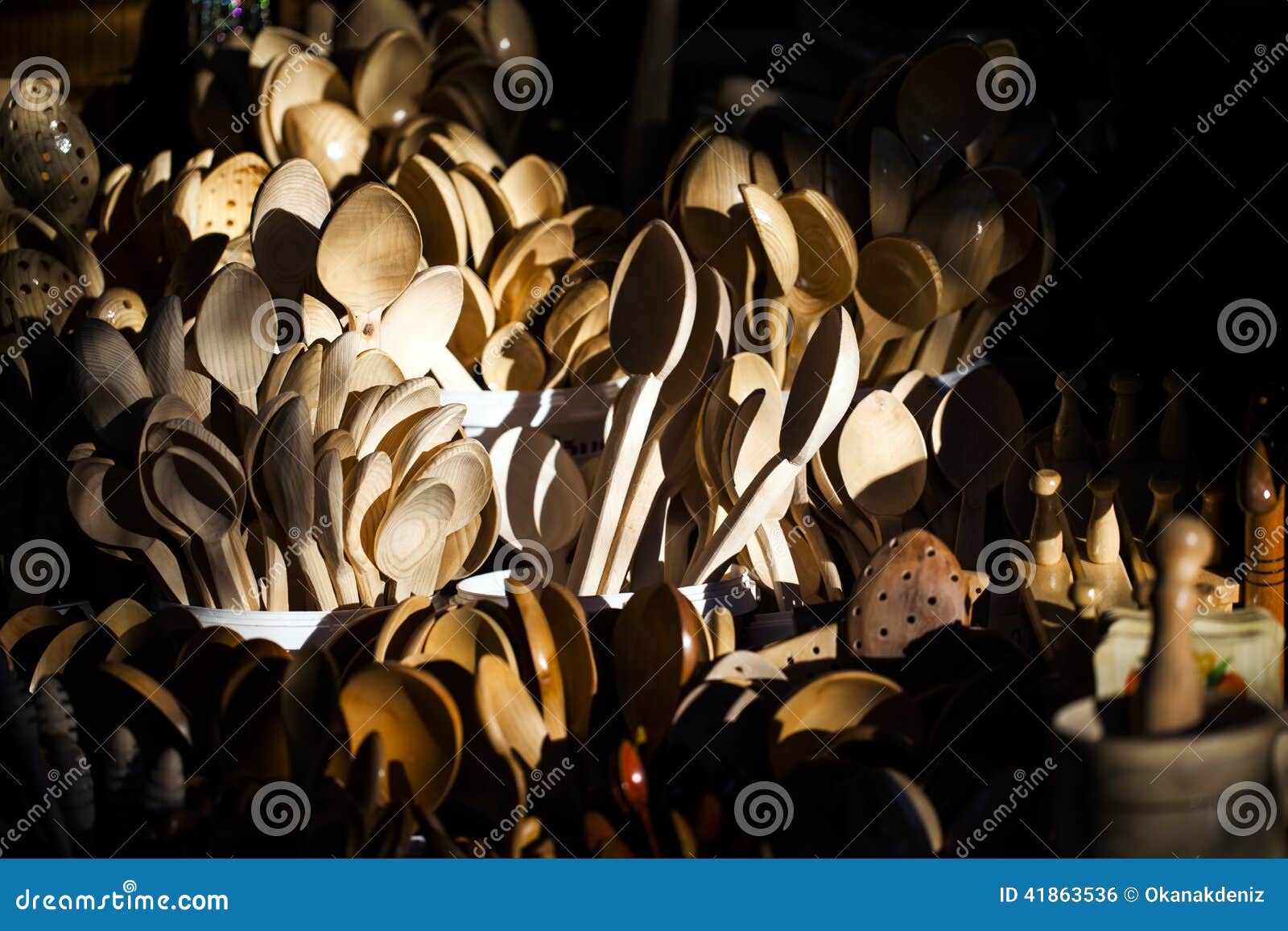 Wooden Kitchen Equipment stock photo. Image of dishware 41863536