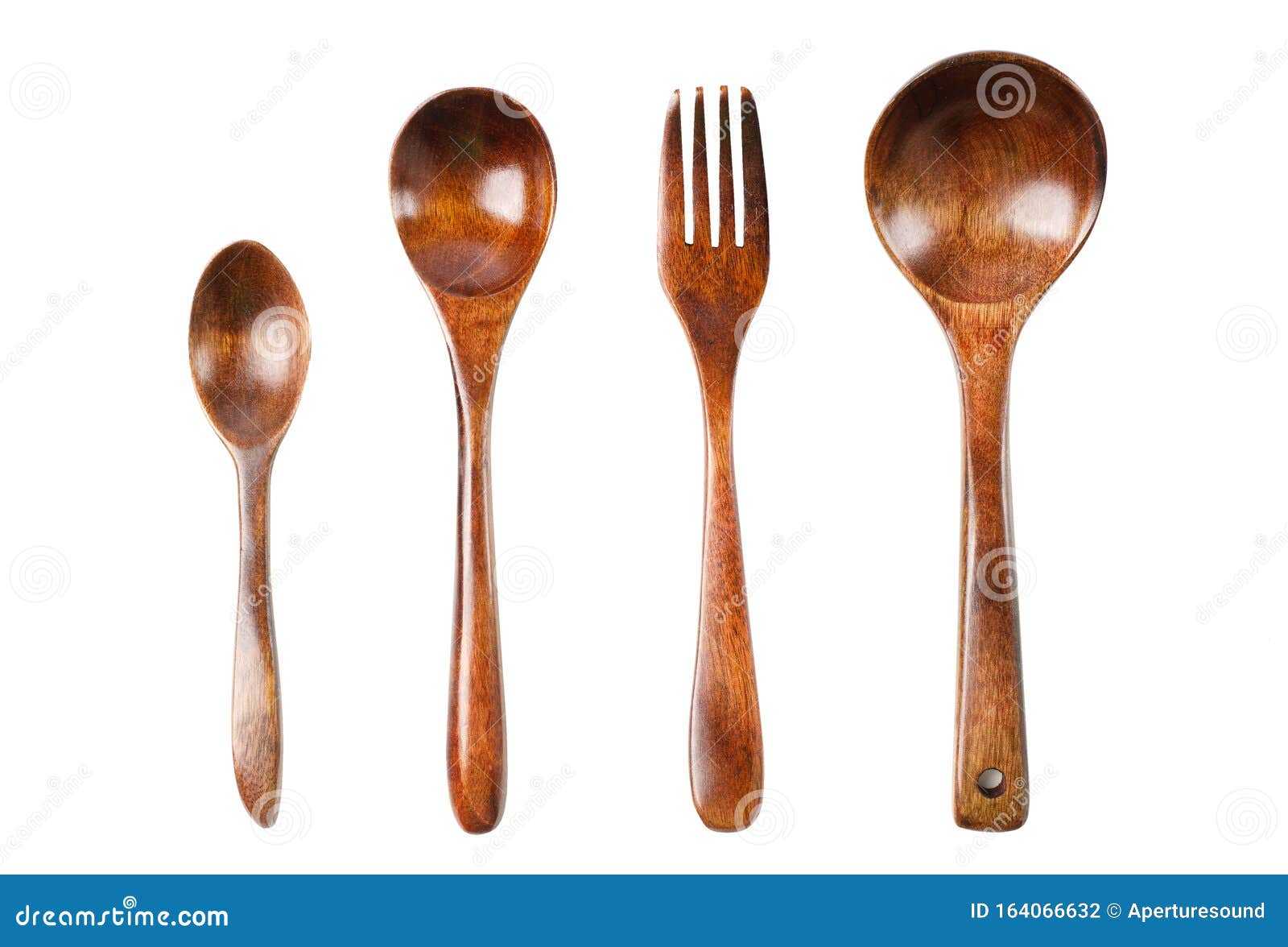 Wooden Kitchen Set. Spoon, Fork, Ladle Stock Photo Image of utensil