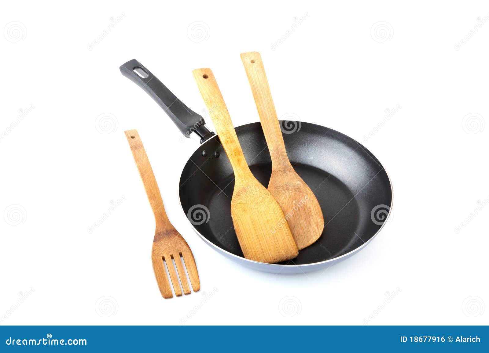 Wooden Kitchen Shovel in a Frying Pan Stock Photo Image of kitchen