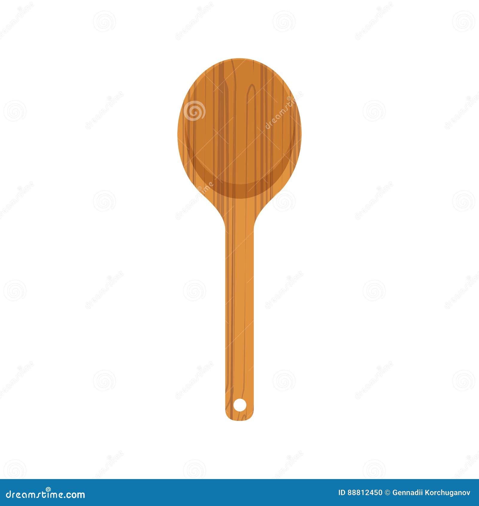 Wooden kitchen spoon stock vector. Illustration of single - 88812450, image size:1600x1690