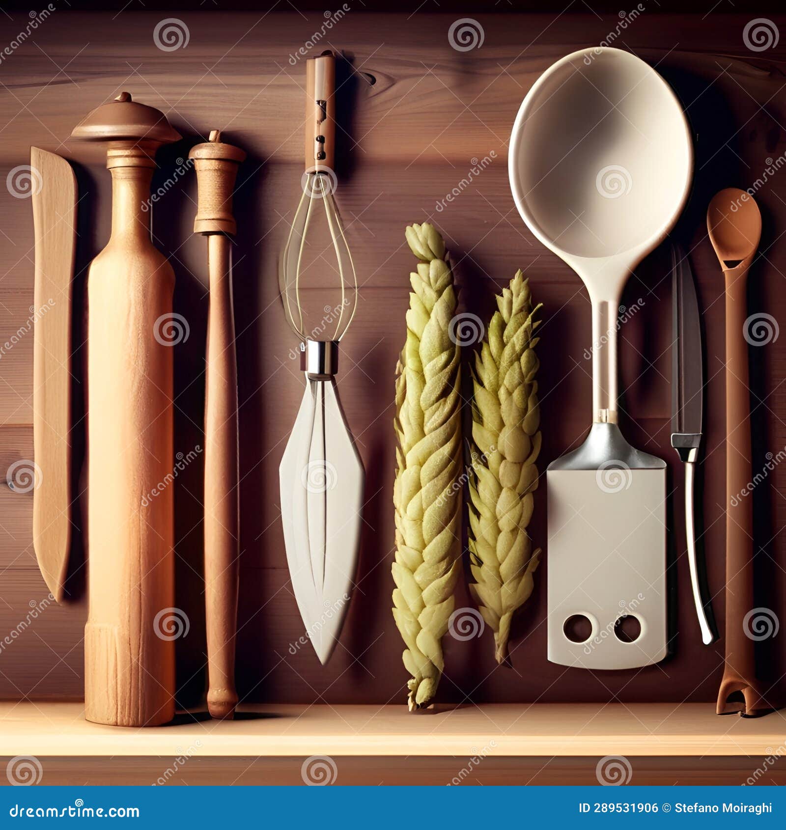 wooden kitchen tools in rurale house