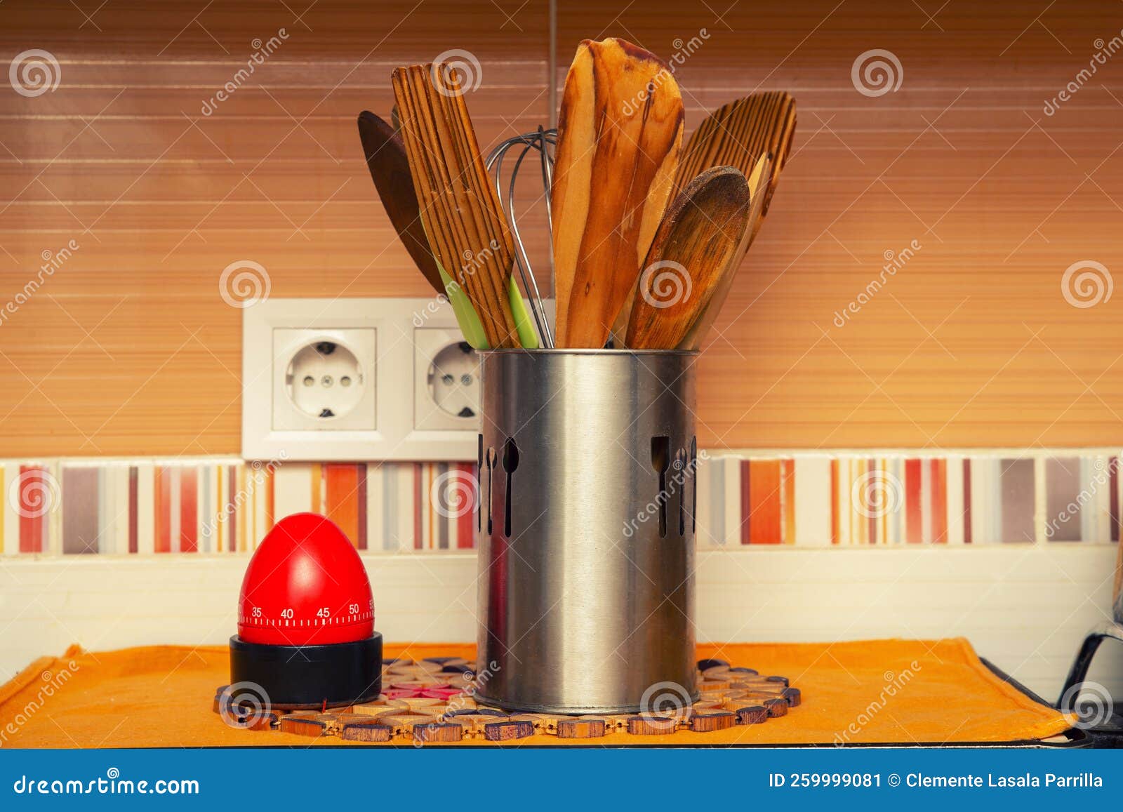 Wooden kitchen utensils stock image. Image of equipment 259999081