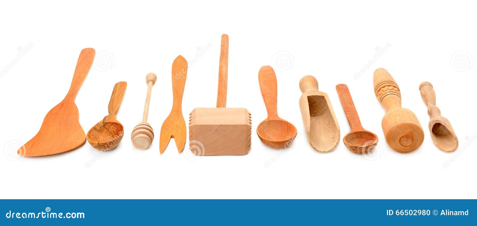 Wooden kitchen utensils stock photo. Image of fork, scoop 66502980
