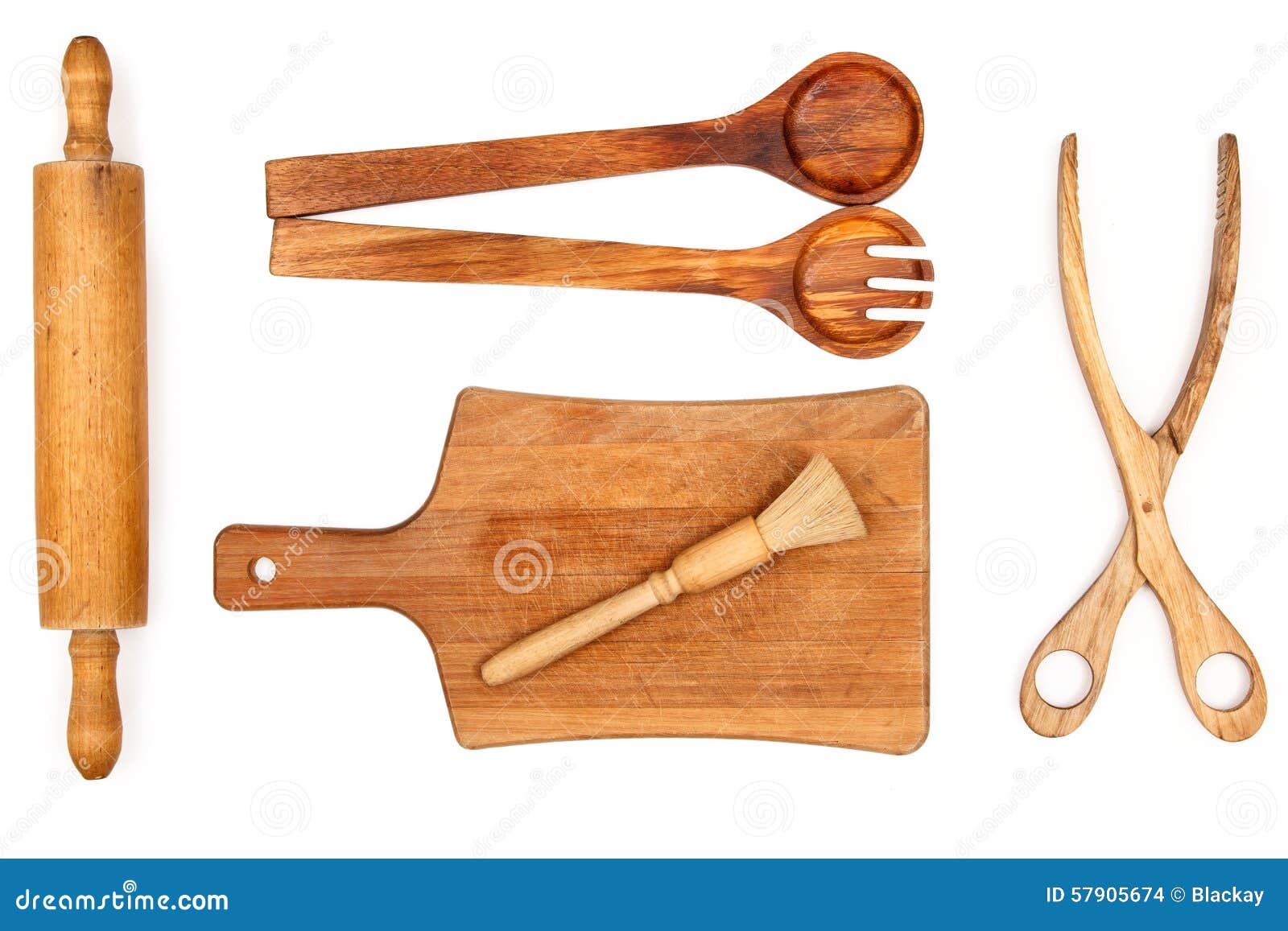Wooden kitchen utensils stock photo. Image of fork, baking 57905674