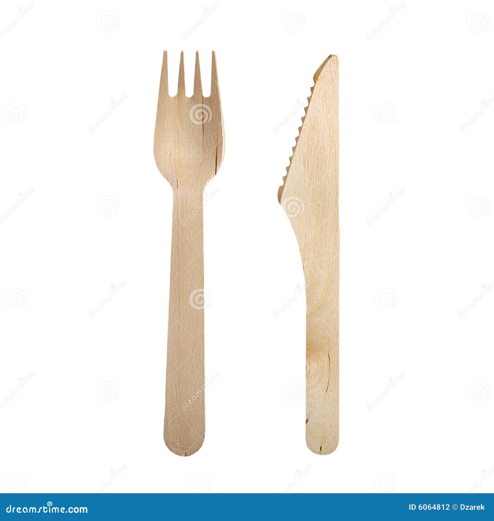 Wooden Knife And Fork Isolated Stock Photography Image 6064812