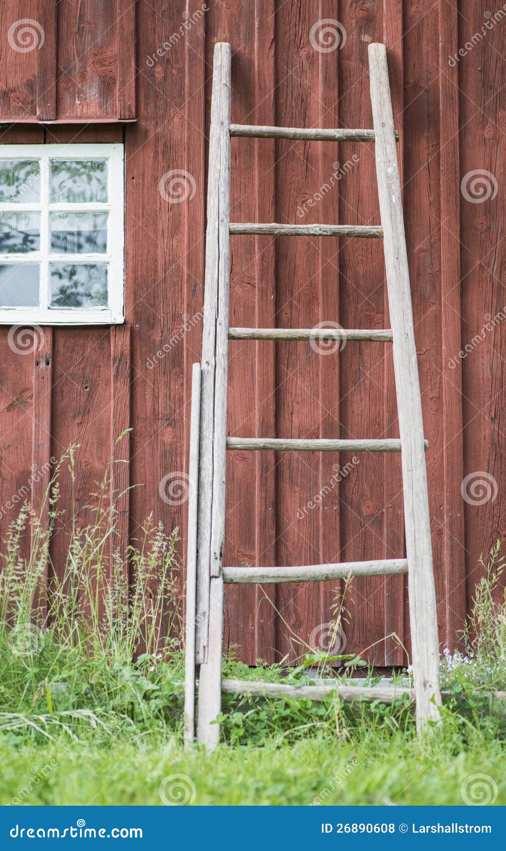 Wooden Ladder and Wall of Old Farmhouse Stock Photo Image of wood