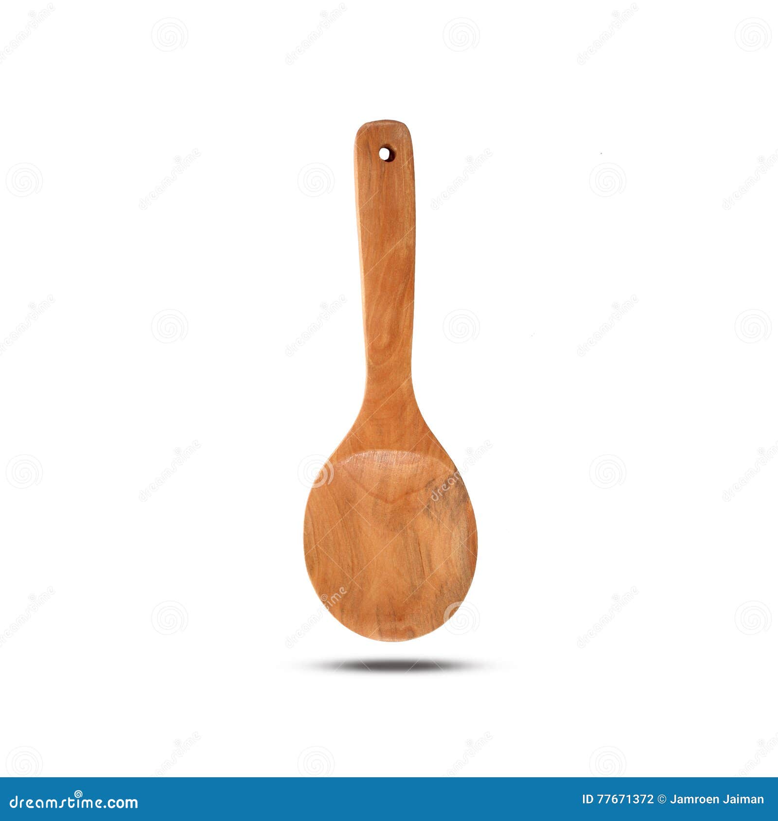 Wooden Ladle Isolated on White Background. Stock Photo Image of food