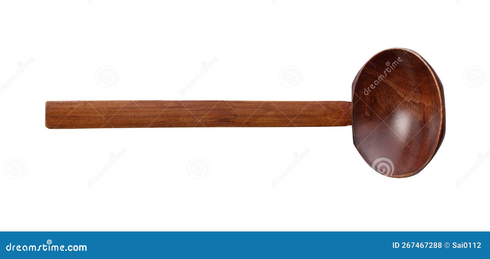 A Wooden Ladle Placed on a White Background Stock Photo Image of