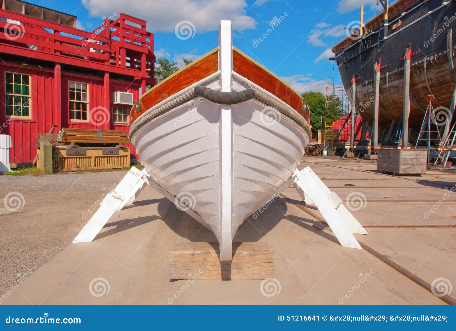 Wooden Lapstrake Workboat stock image. Image of angle - 51216641