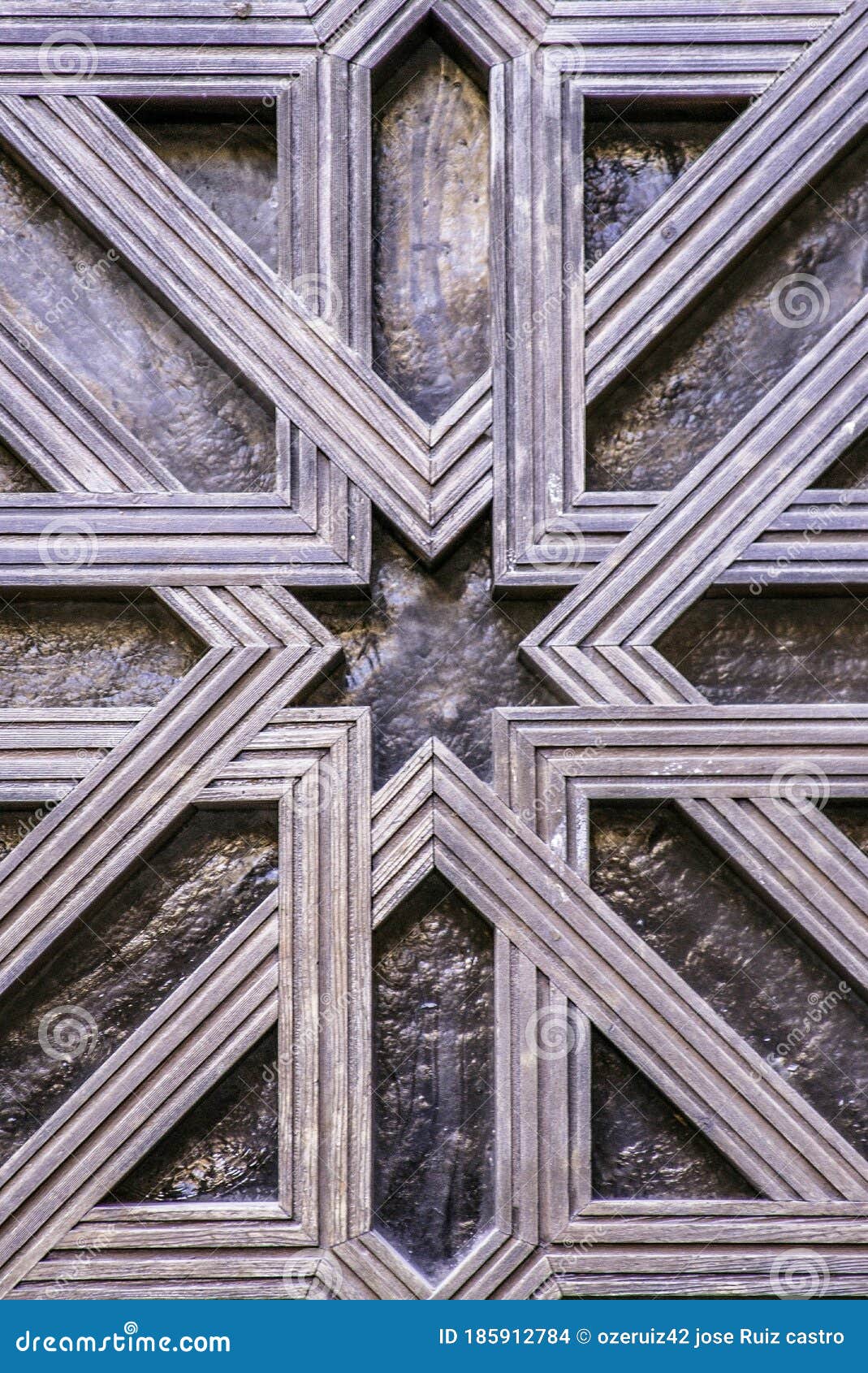 Wooden latticework with a star in the center, detail of the cathedral mosque of Cordoba