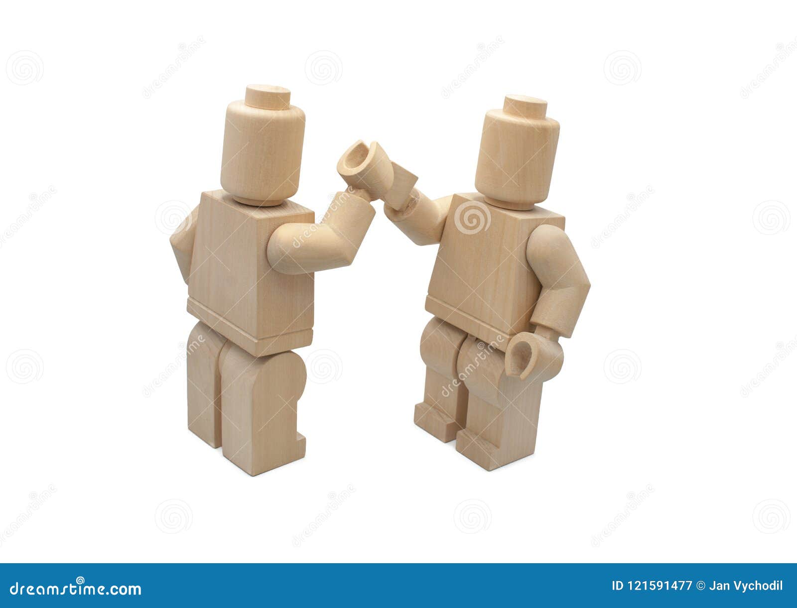 træk uld over øjnene Gøre husarbejde Fremkald Wooden Lego Figures. High Five Editorial Photography - Image of lego,  wooden: 121591477