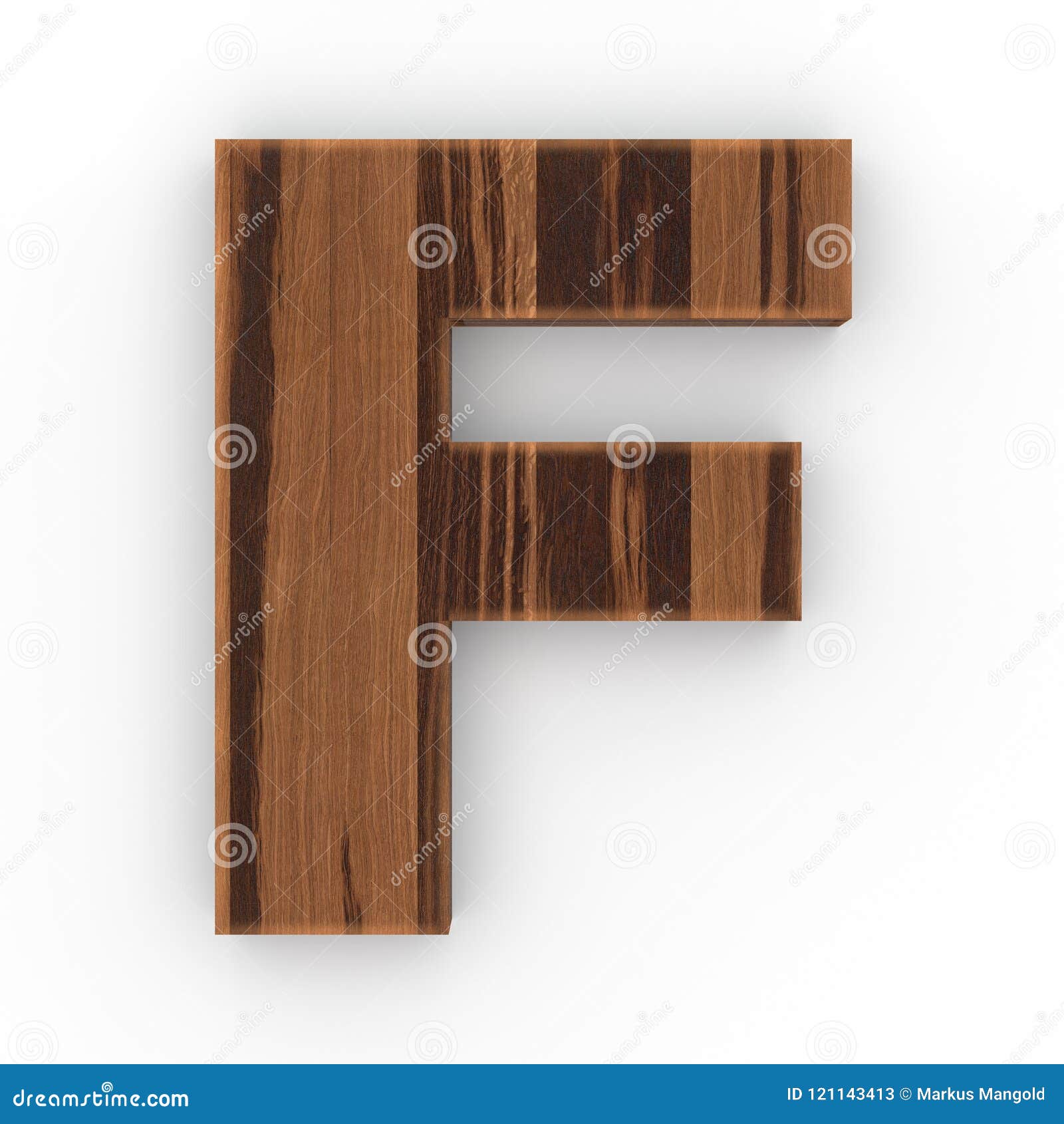Wooden Letter F Isolated on White Background Stock Illustration ...
