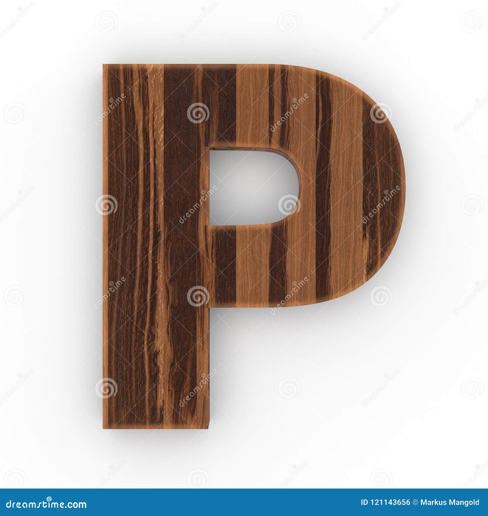 Wooden Letter P Isolated on White Background Stock Illustration ...