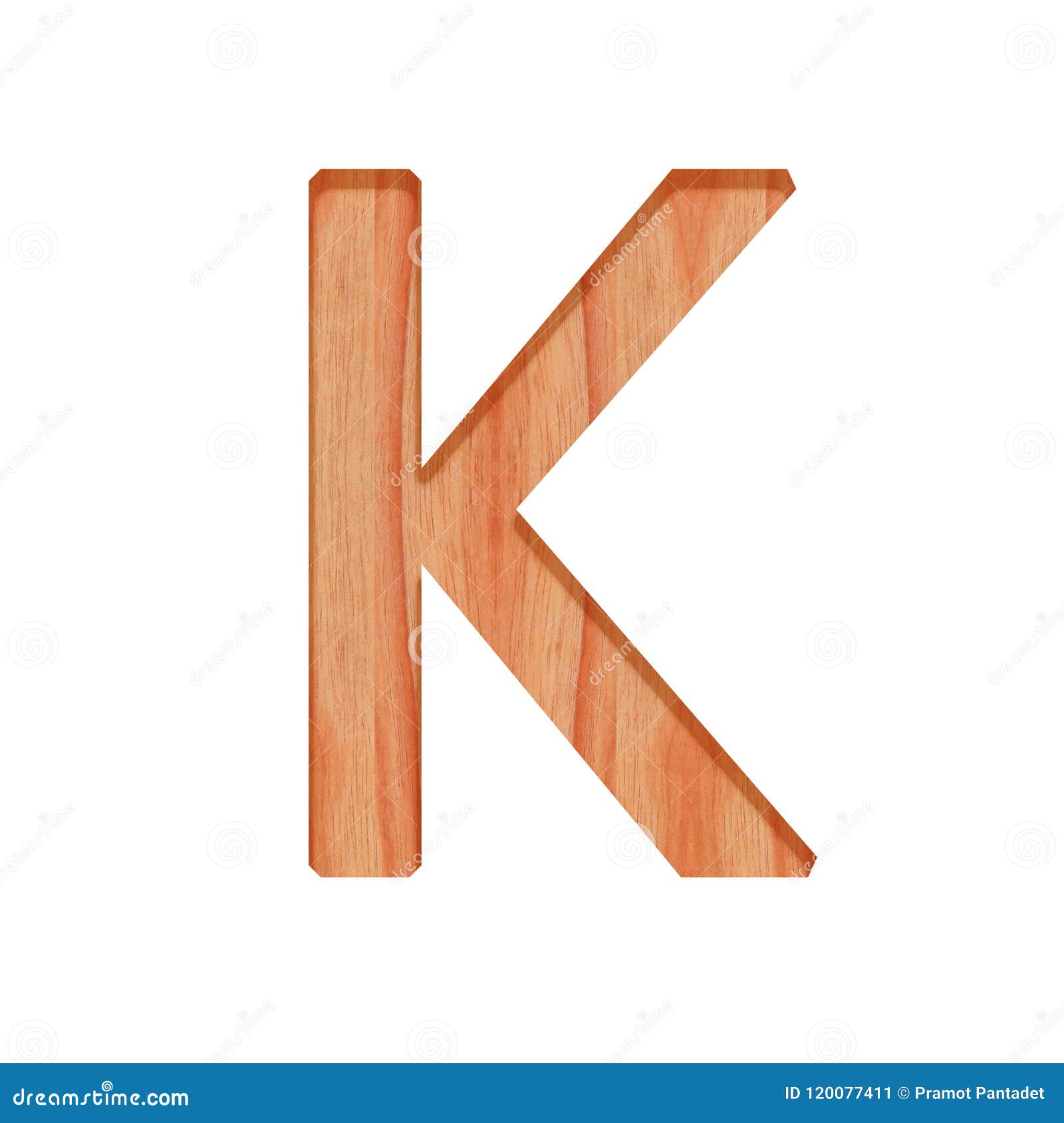 Wooden Letter Pattern Beautiful 3d Isolated On White