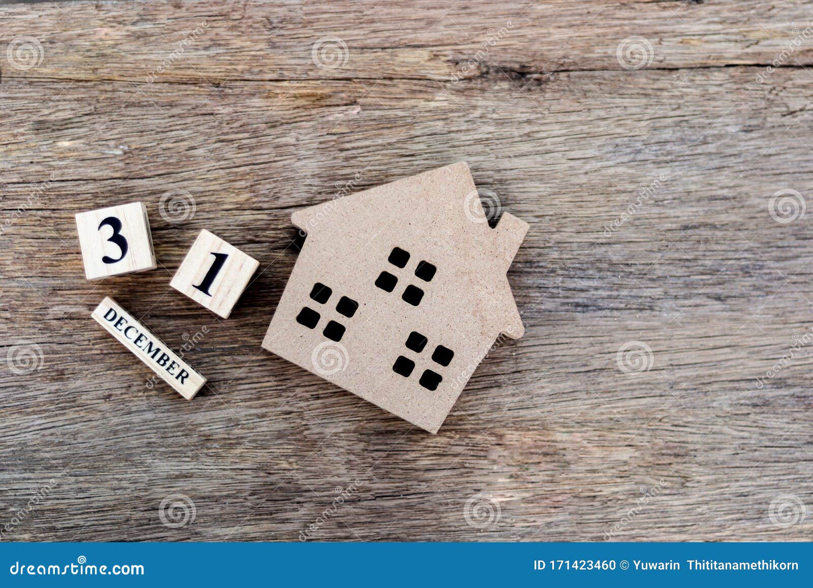 Wooden Letters 31 December A Small Wooden House On A Wooden