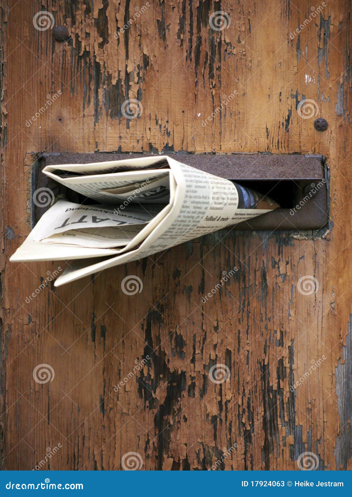 Wooden Mailbox with Newspaper Stock Image Image of mailbox, bulk