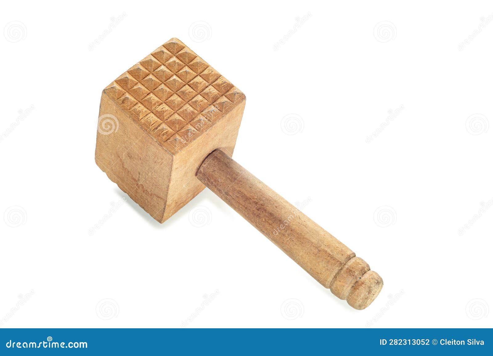 Wooden Mallet Made for Tenderizing Meat Stock Photo Image of herb