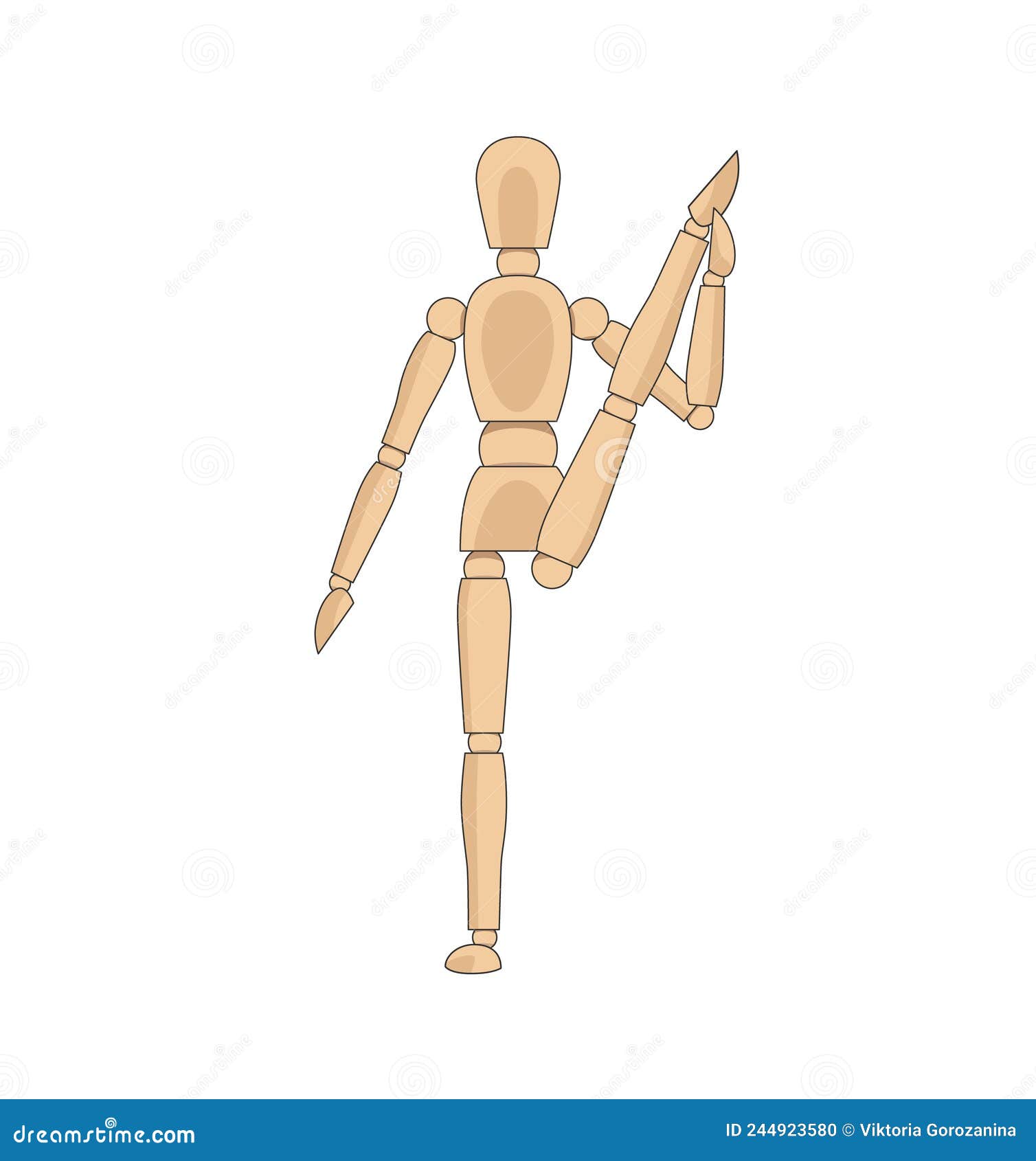 Wooden mannequin art figurine Royalty Free Vector Image