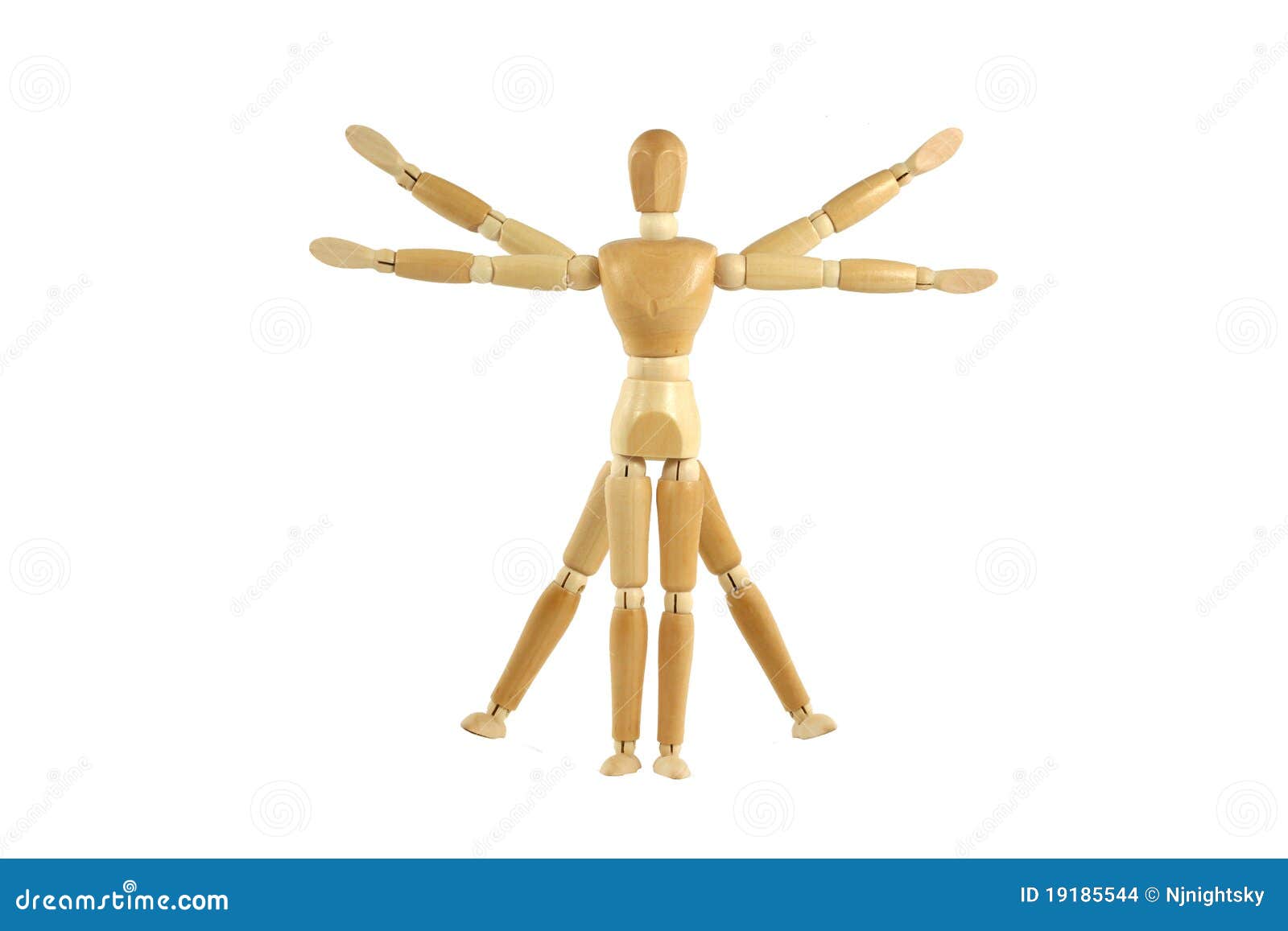 wooden manikin vitruvian man