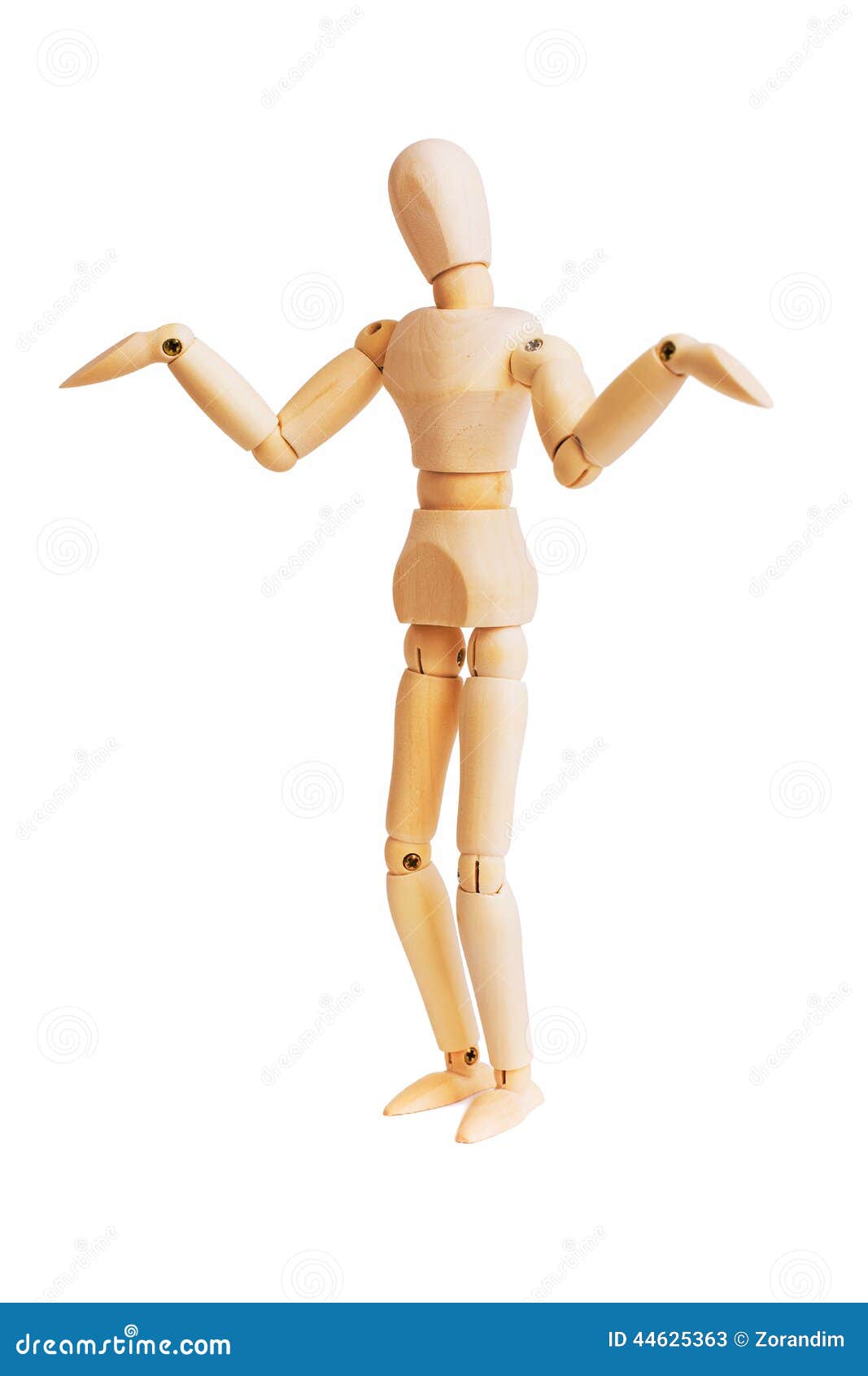 wooden mannequin  on white