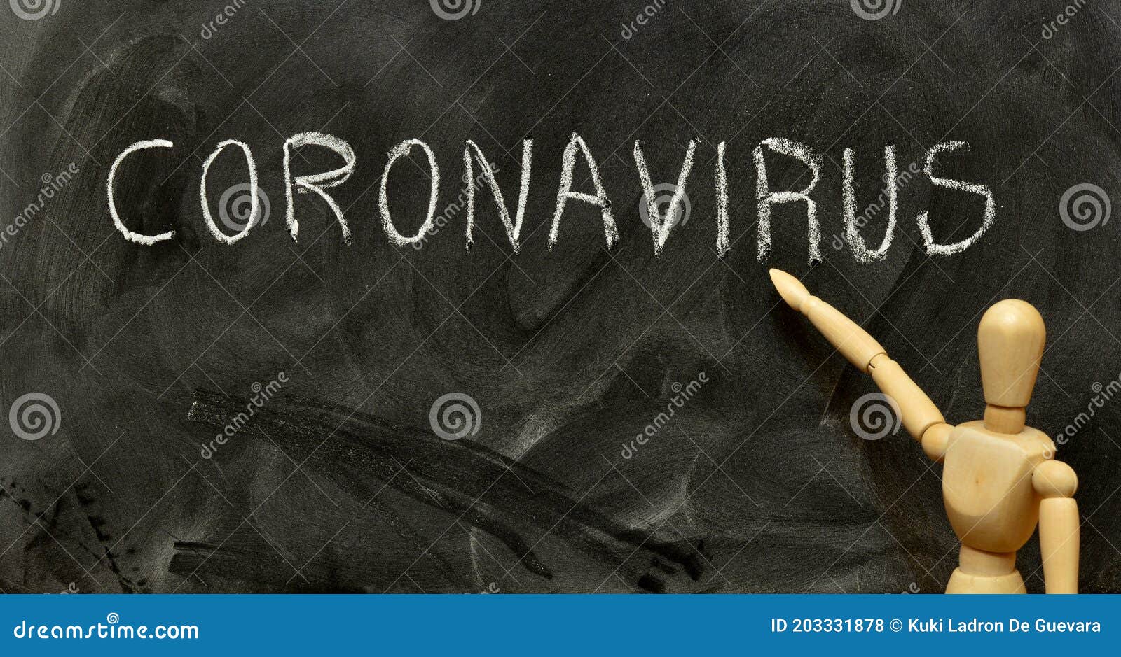 word coronavirus, written on the blackboard