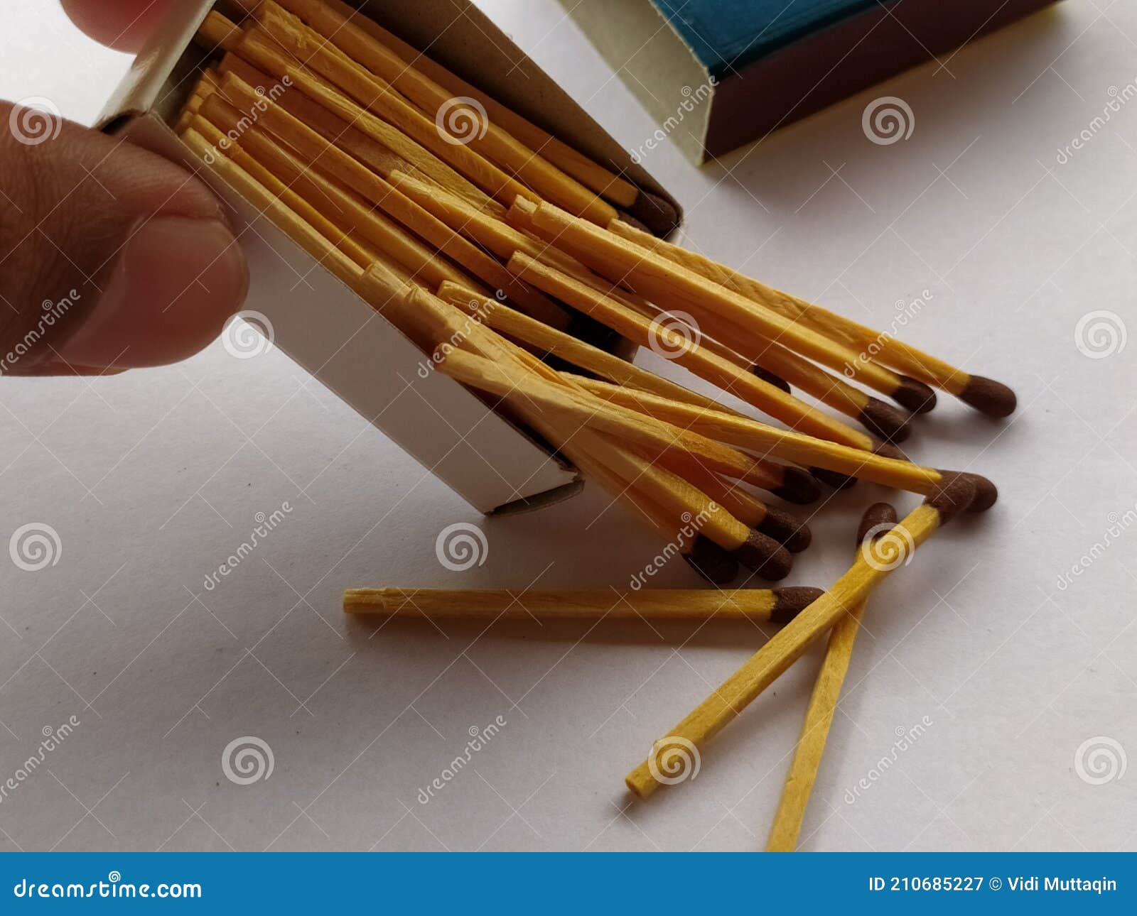 Wooden matches and box stock image. Image of iron, furniture 210685227