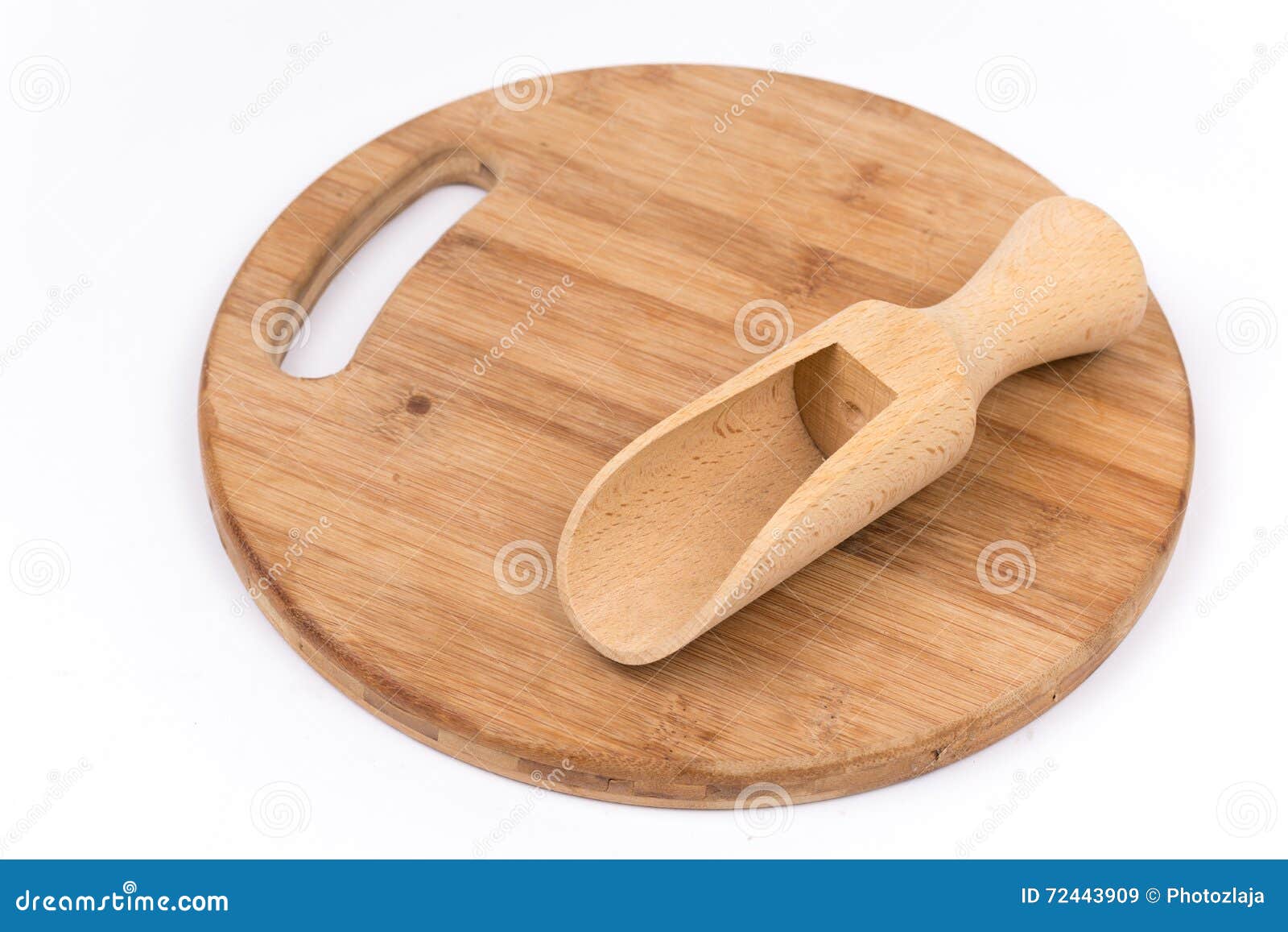 Wooden Measuring Scoops on the Wooden Kitchen Board Stock Image Image