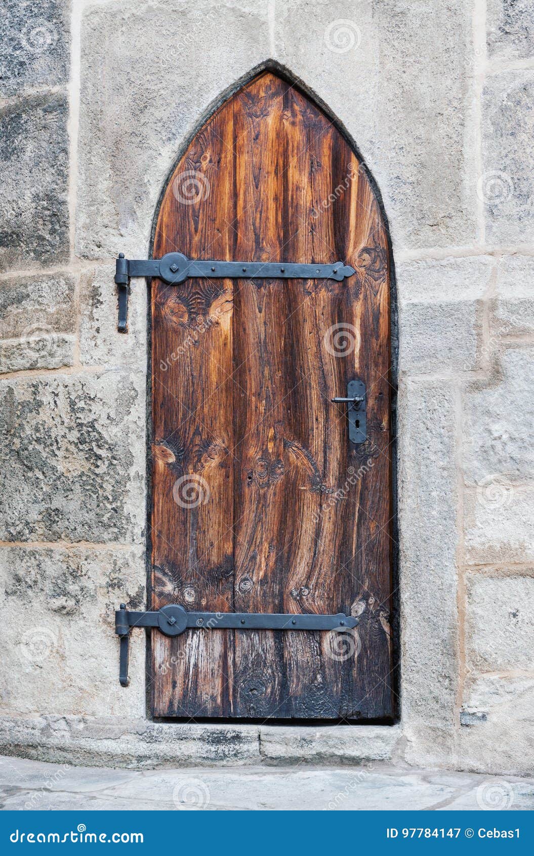 Wooden Medieval Castle Doors Stock Image - Image of vintage, entry
