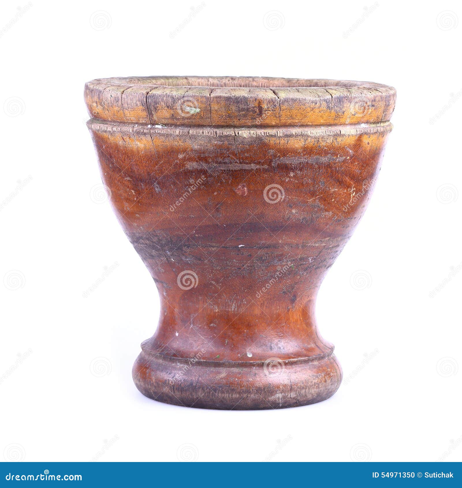 Wooden mortar isolated stock photo. Image of kitchenware 54971350