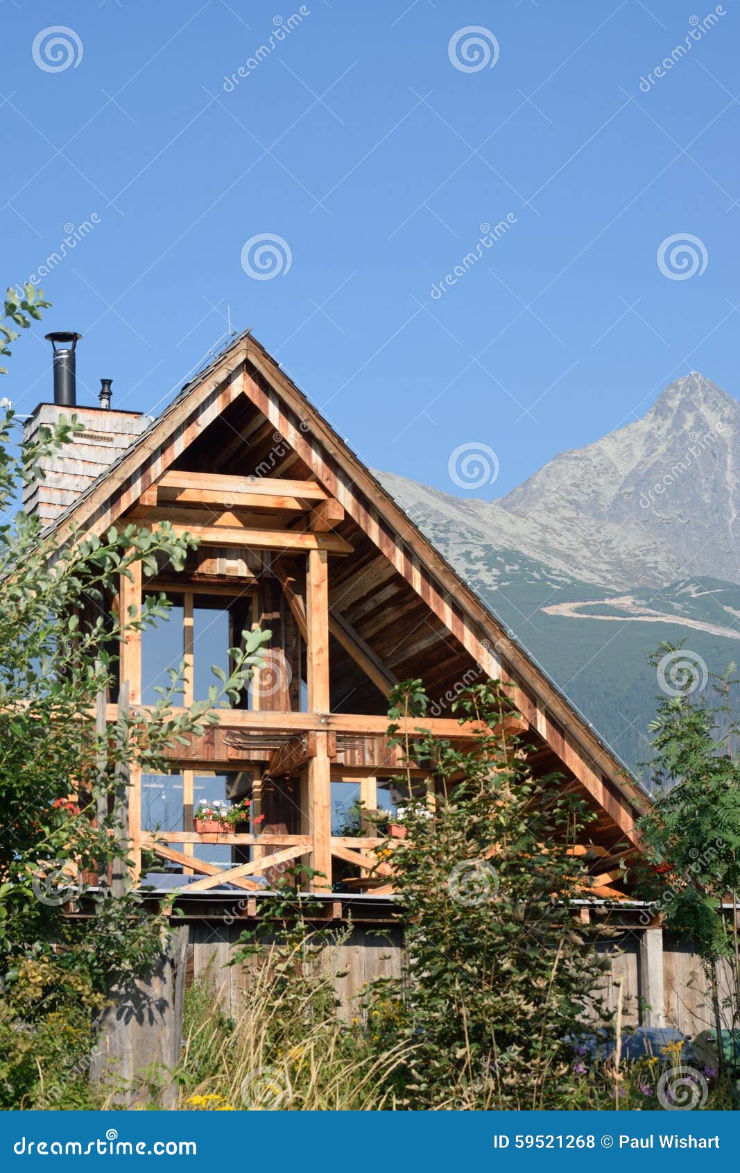 Wooden Mountain Cottage with Mountains Stock Photo Image of nordic, village 59521268