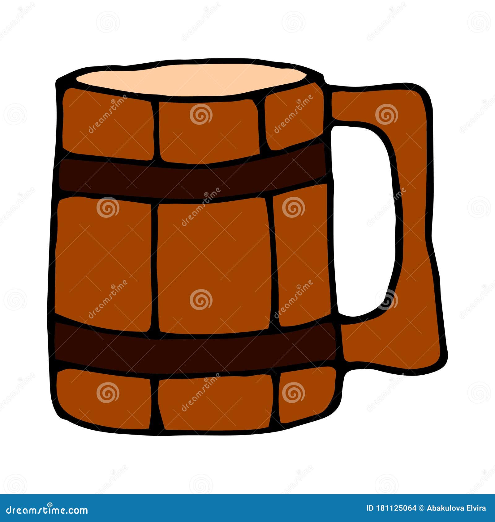 Wooden Mug for Beer. Colorful Hand Drawn Vector Illustration Stock Vector - Illustration of design, foam: 181125064 Wooden Mug for Beer. Colorful Hand Drawn Vector Illustration Stock Vector - Illustration of design, foam: 181125064