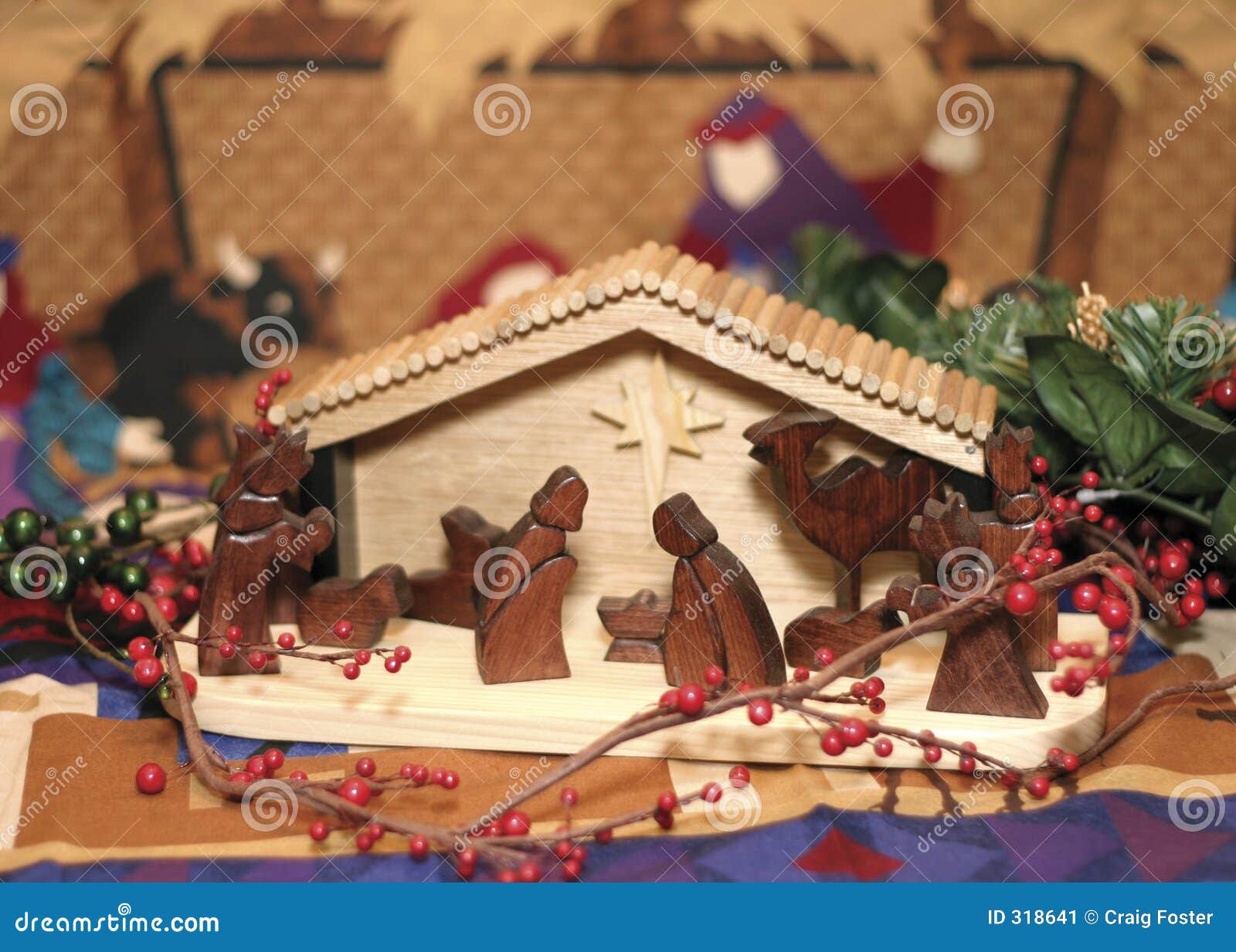 Wooden Nativity Scene stock image. Image of holiday, wise 318641