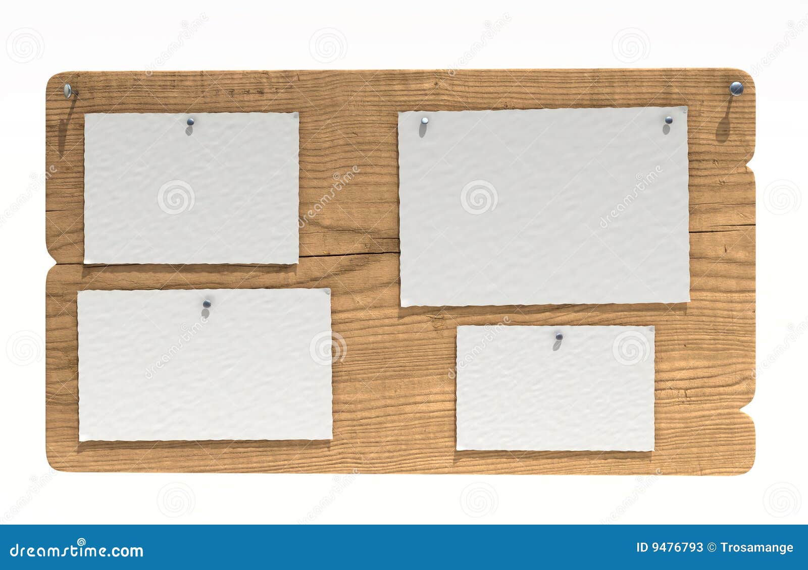 Wooden notice board stock illustration. Illustration of plank 9476793