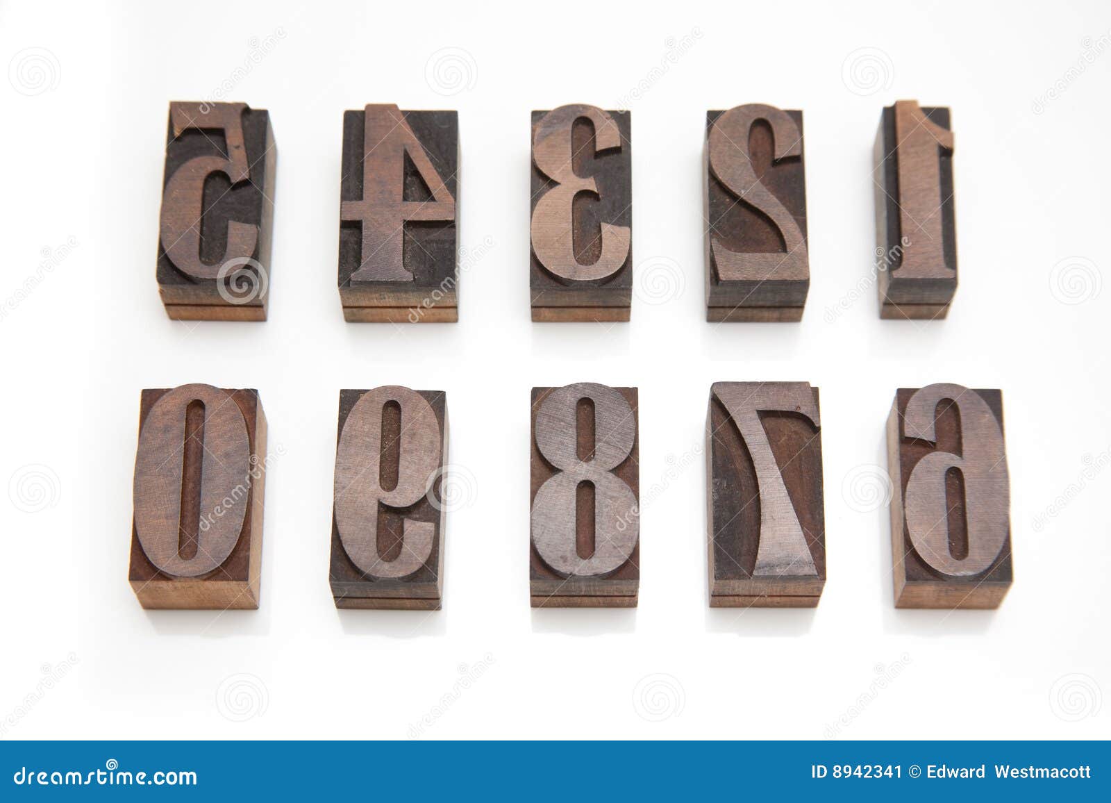 Wooden number stamps stock image. Image of eight, seven 8942341