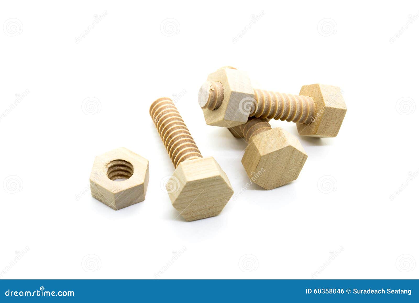 Wooden nuts and bolts stock photo. Image of copy, phillips 60358046