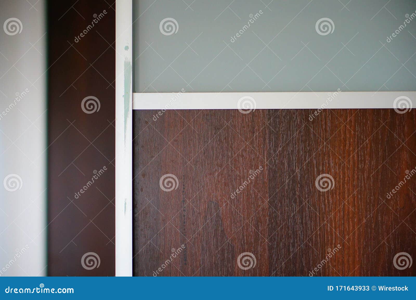 Wooden Office Wall with a Window Stock Image - Image of interior