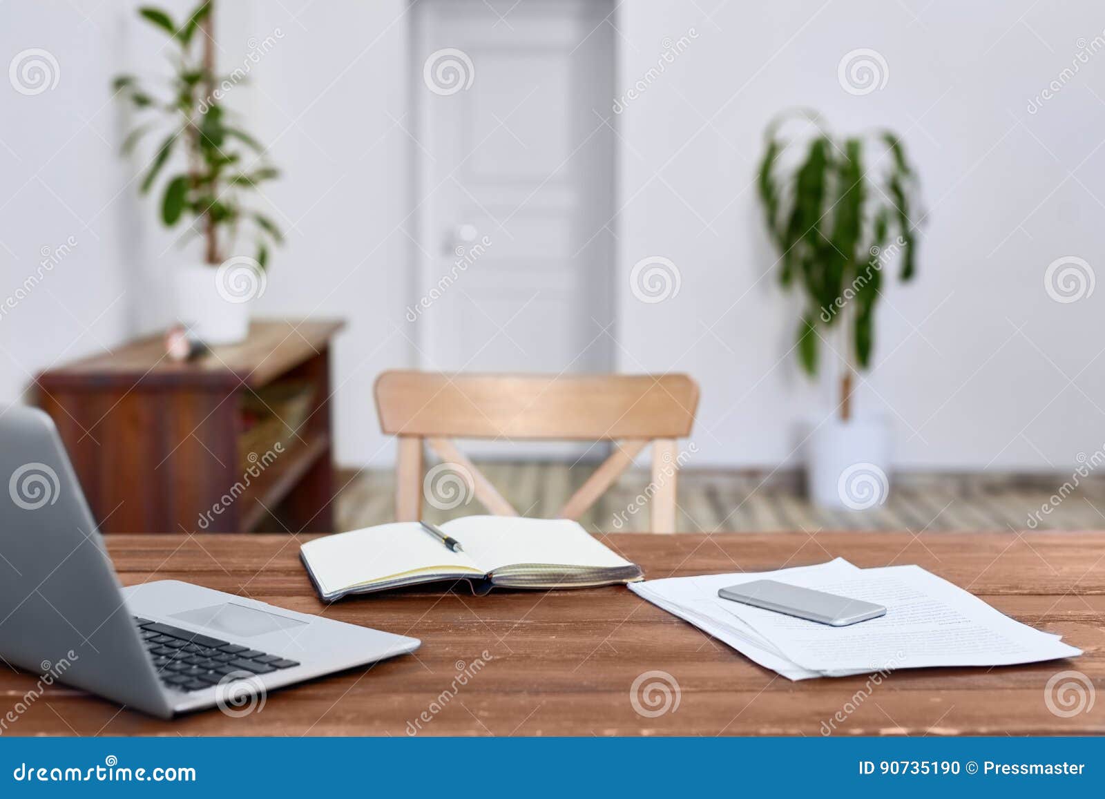 Wooden Office Workplace Stock Photo Image Of Space Desk 90735190