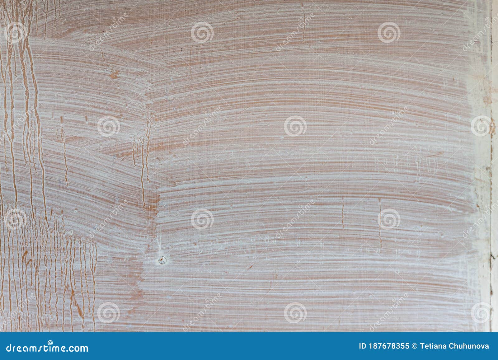 Wooden Painted Background with Streaks of White Paint Stock Image