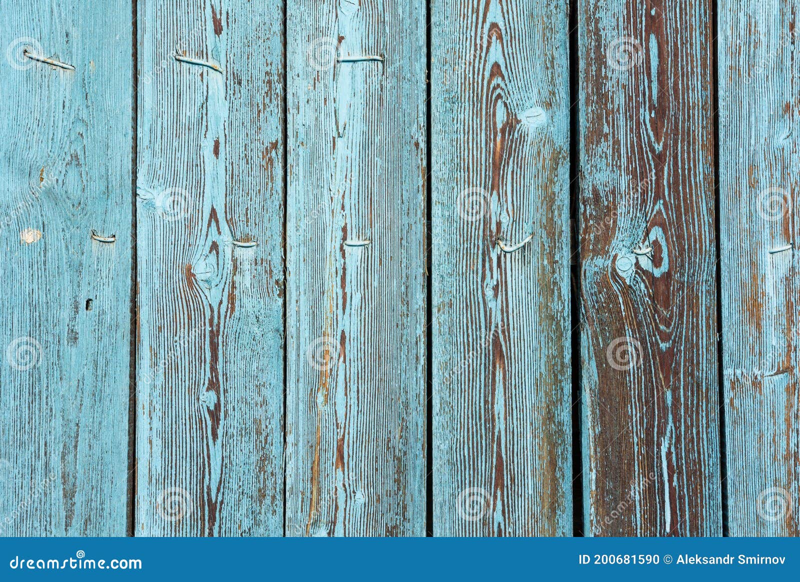 Wooden Protection on All Background, is Painted Light Blue Stock Photo