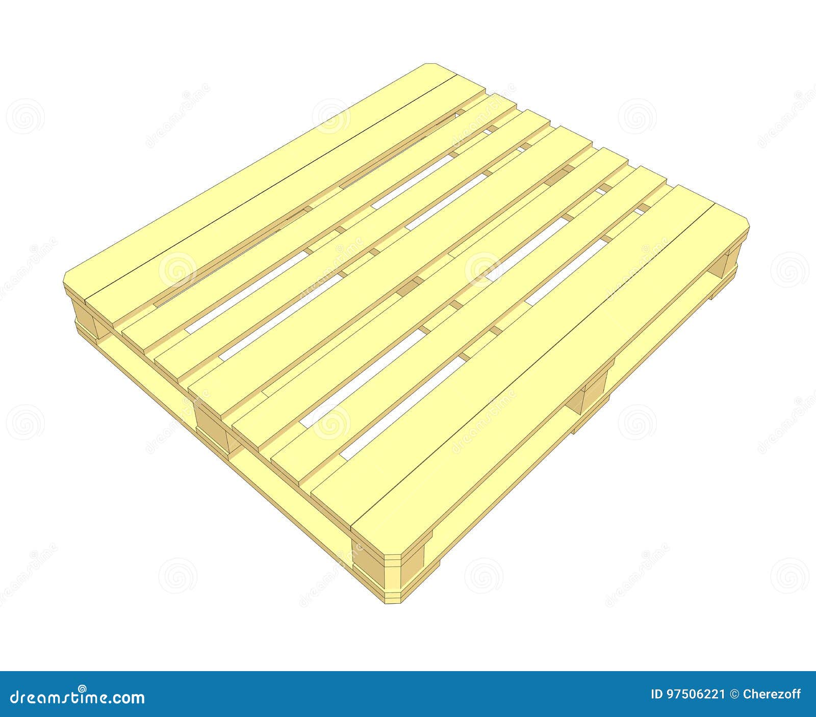 Wooden Pallet. Isolated On White. Vector Stock Vector - Illustration of