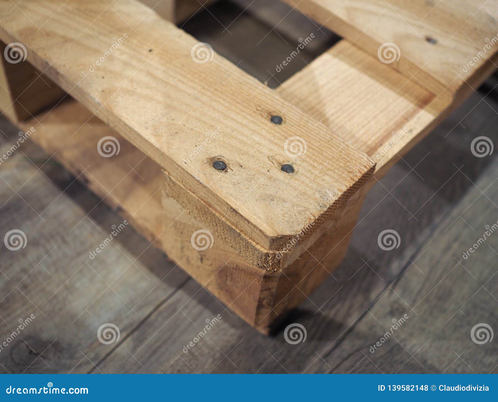 Wooden pallet skid stock photo. Image of hardware, skid 139582148